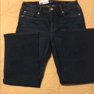 Chaps Dark Blue Mid Rise Crop Kick Flare Women's Jeans NWT, size 10/30